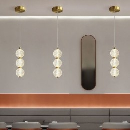Wisząca lampa z koralików akrylowych, dekoracyjna lampa