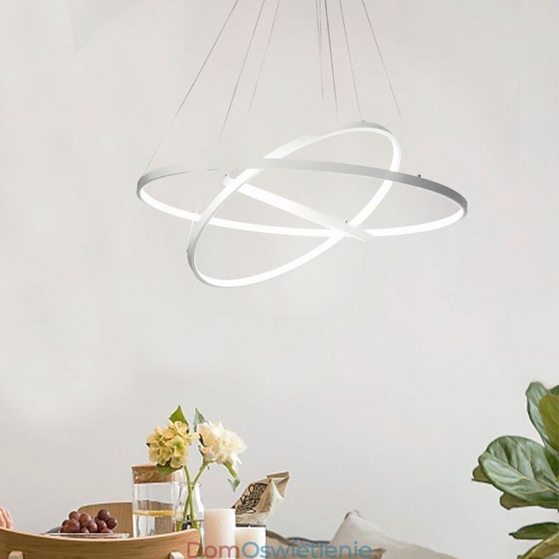 Nowoczesna lampa wisząca aluminiowa czarna 3-pierścieniowa lampa wisząca