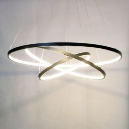 Nowoczesna lampa wisząca aluminiowa czarna 3-pierścieniowa lampa wisząca