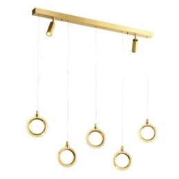 Wisząca lampa akrylowa w kształcie pierścienia z reflektorem