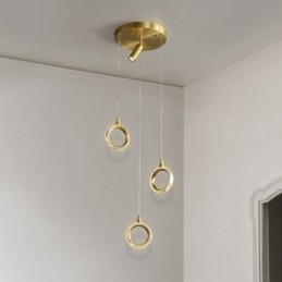 Wisząca lampa akrylowa w kształcie pierścienia z reflektorem