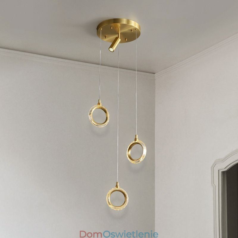 Wisząca lampa akrylowa w kształcie pierścienia z reflektorem