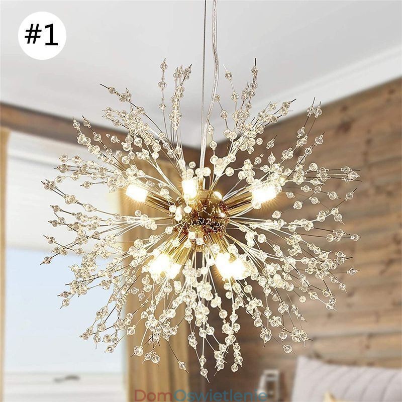 Żyrandol fajerwerkowy 8 świateł, lampa wisząca Dandelion