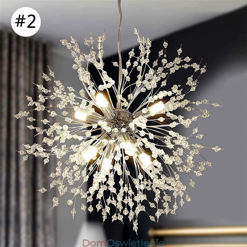 Żyrandol fajerwerkowy 8 świateł, lampa wisząca Dandelion