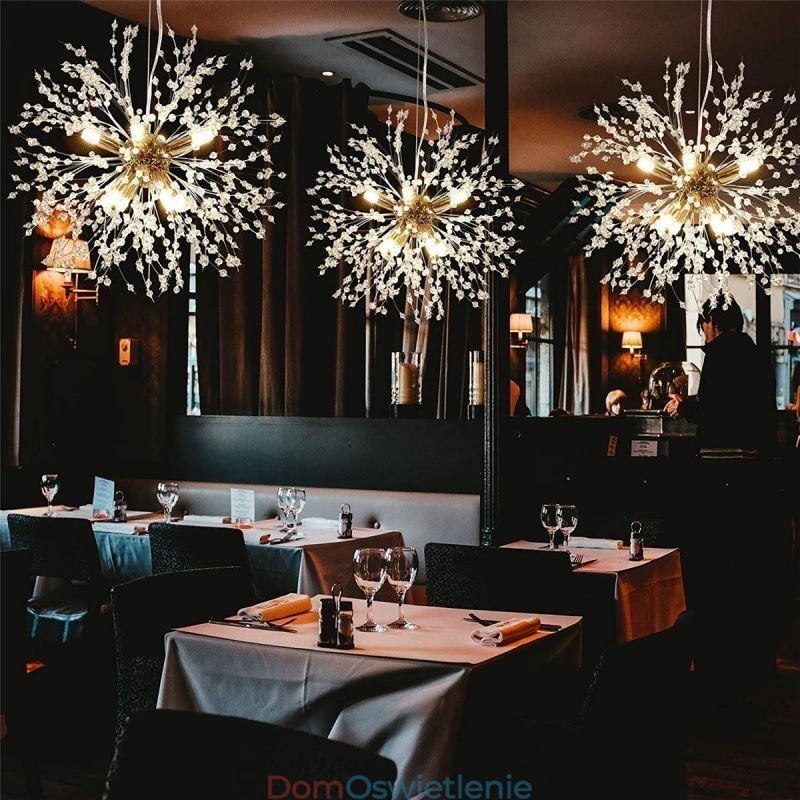 Żyrandol fajerwerkowy 8 świateł, lampa wisząca Dandelion