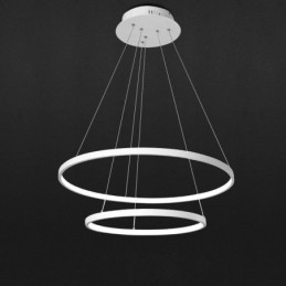 Nowoczesna prosta lampa wisząca z podwójnym pierścieniem aluminiowym