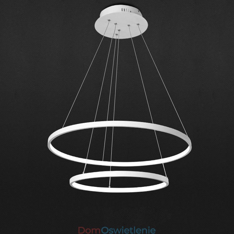 Nowoczesna prosta lampa wisząca z podwójnym pierścieniem aluminiowym