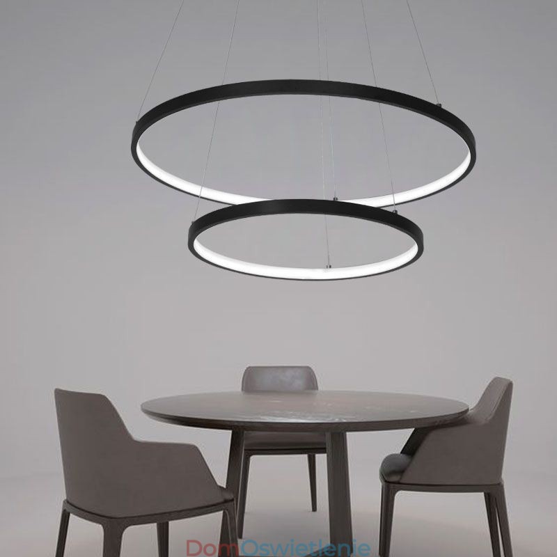Nowoczesna prosta lampa wisząca z podwójnym pierścieniem aluminiowym