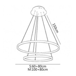 Nowoczesna prosta lampa wisząca z podwójnym pierścieniem aluminiowym