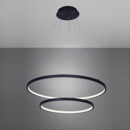 Nowoczesna prosta lampa wisząca z podwójnym pierścieniem aluminiowym