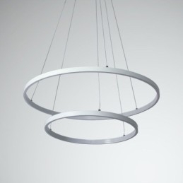 Nowoczesna prosta lampa wisząca z podwójnym pierścieniem aluminiowym