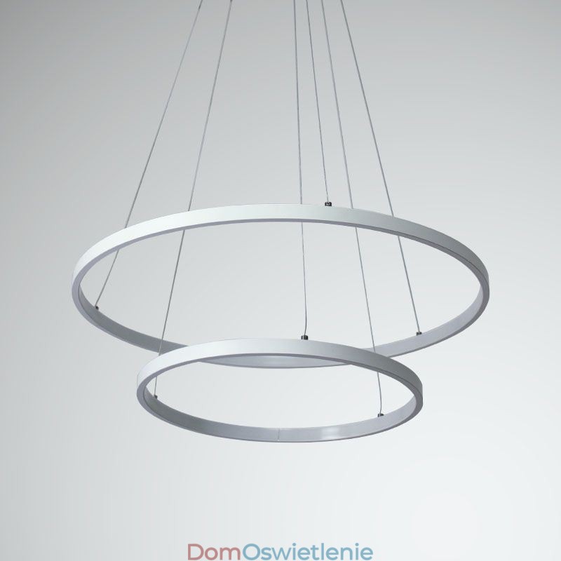 Nowoczesna prosta lampa wisząca z podwójnym pierścieniem aluminiowym