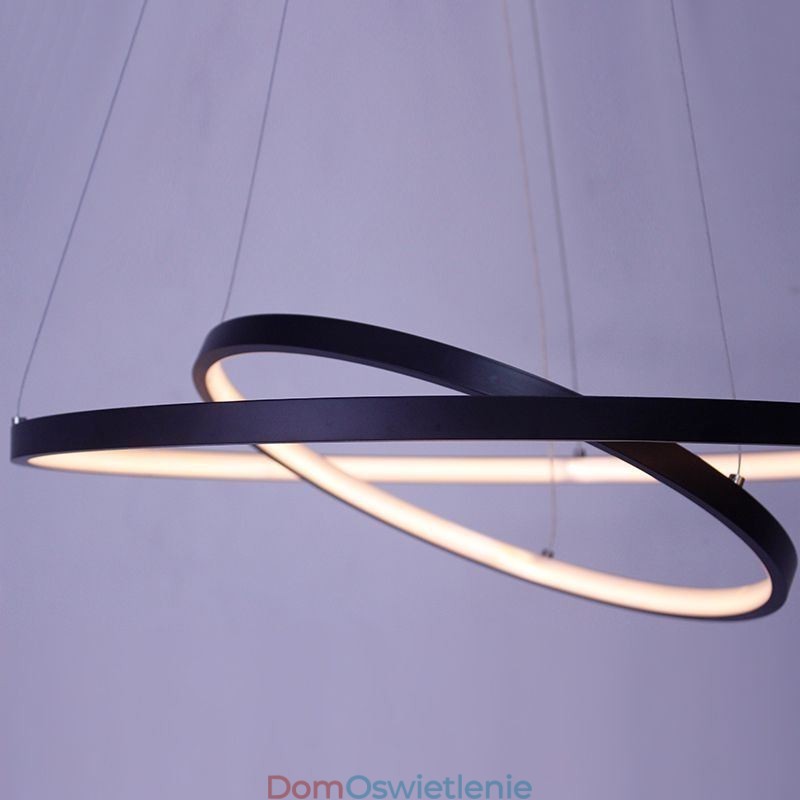Nowoczesna prosta lampa wisząca z podwójnym pierścieniem aluminiowym