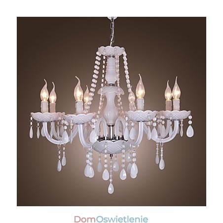 Rustykalny kryształowy żyrandol z galwanizowanym kryształem