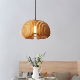 Lampa wisząca w stylu retro z drewna lipowego, lampa wisząca z dyni