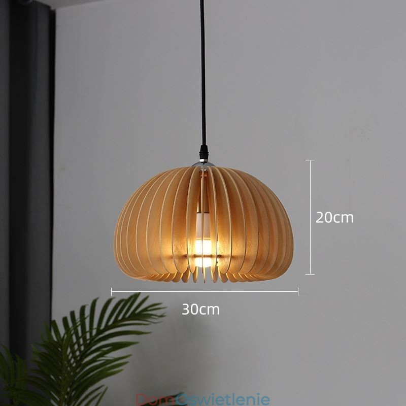 Lampa wisząca w stylu retro z drewna lipowego, lampa wisząca z dyni