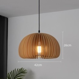 Lampa wisząca w stylu retro z drewna lipowego, lampa wisząca z dyni