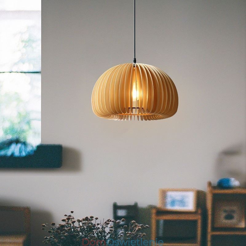 Lampa wisząca w stylu retro z drewna lipowego, lampa wisząca z dyni