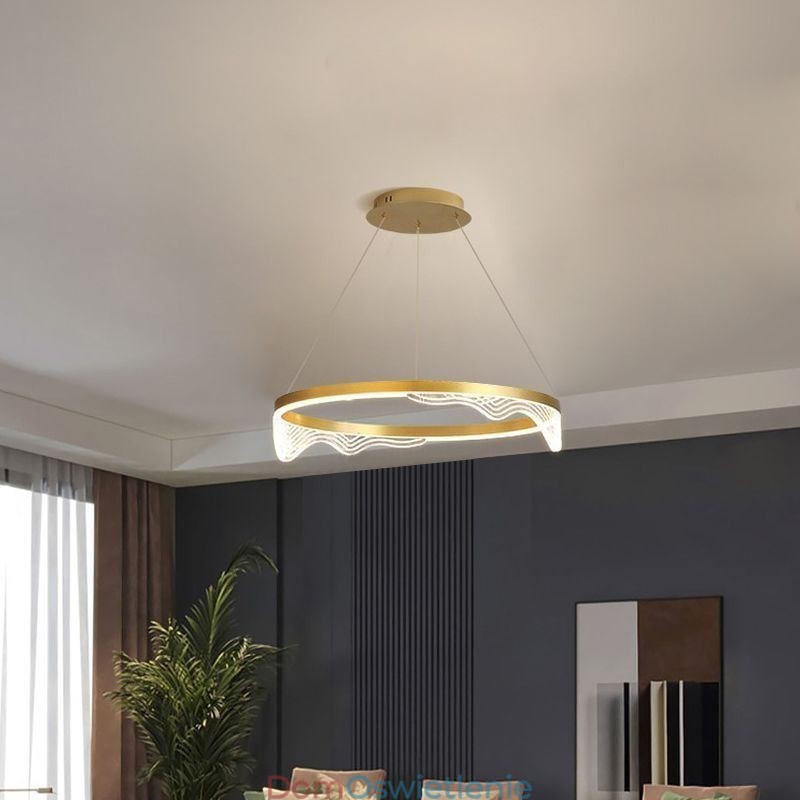 Nordic Aluminium Wisząca Lampa Golden Wave Ripple Wisząca Lampa