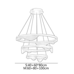Wisząca lampa Golden Wave Ripple Wisząca lampa 3 światła
