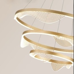 Wisząca lampa Golden Wave Ripple Wisząca lampa 3 światła