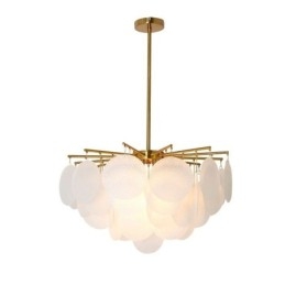 Nowoczesna lampa wisząca z 6 światłami i szklanym kształtem