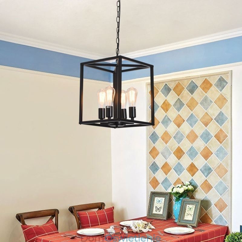 Nowoczesna prosta lampa wisząca w klatce z żelaza