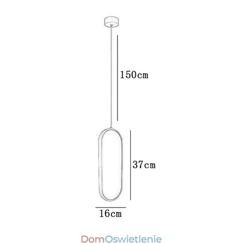 Owalna lampa wisząca akrylowa dekoracyjna oprawa świetlna