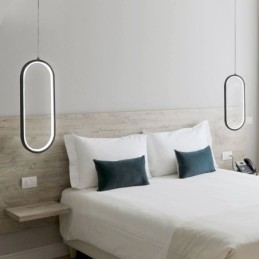 Owalna lampa wisząca akrylowa dekoracyjna oprawa świetlna