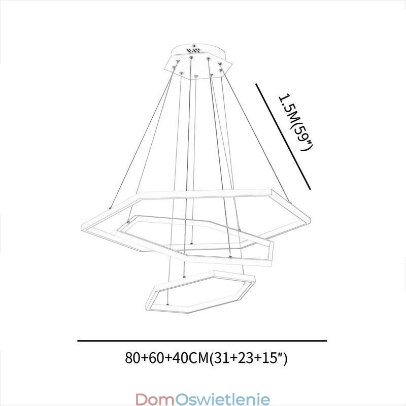 Nowoczesna sześciokątna lampa wisząca