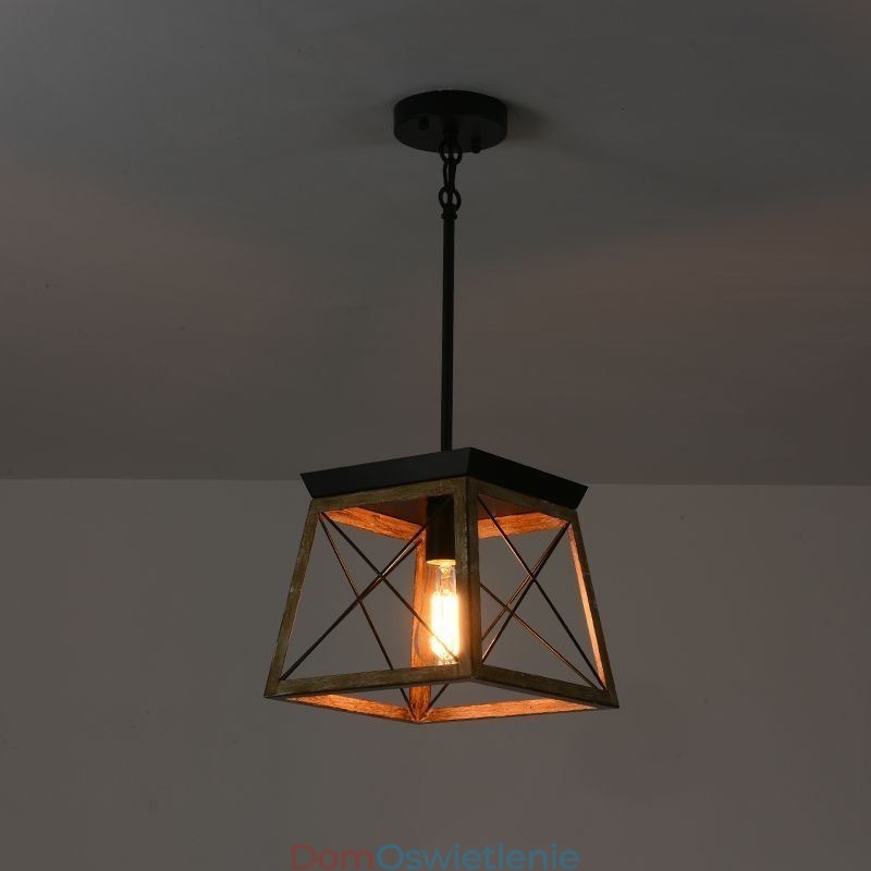 Wisząca lampa w stylu vintage z pojedynczym światłem