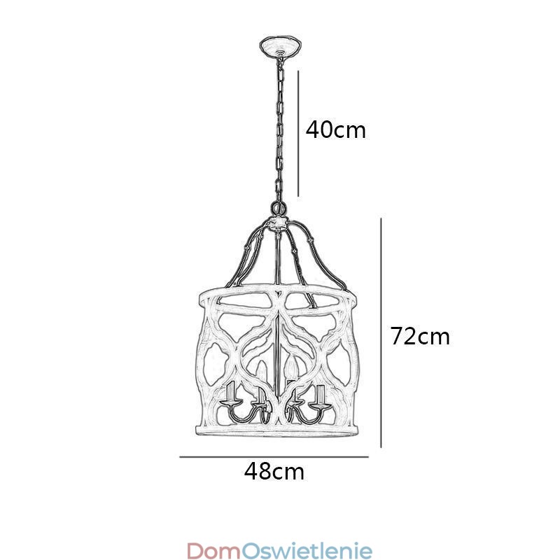 Lampa wisząca w stylu vintage z 4 światłami