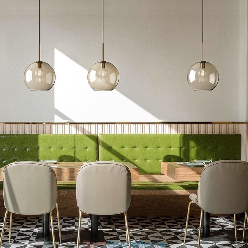 Szklana lampa wisząca Minimalistyczna dekoracyjna lampa szklana w kolorze koniaku