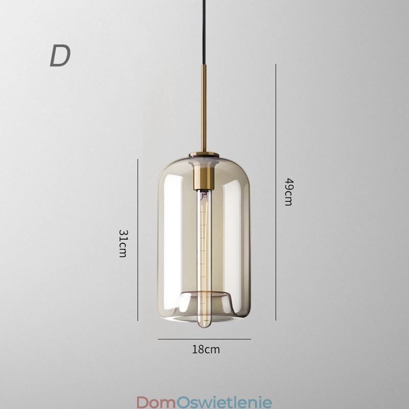 Szklana lampa wisząca Minimalistyczna dekoracyjna lampa szklana w kolorze koniaku