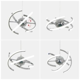 Obrotowa lampa wisząca w kształcie kuli, dekoracyjna lampa sufitowa
