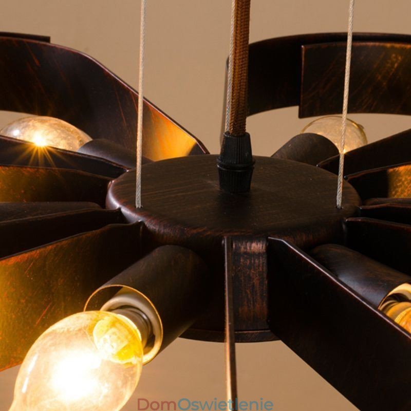 Nowoczesna lampa sufitowa w stylu vintage, żelazna lampa wisząca w kształcie kwiatu