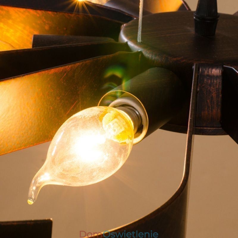 Nowoczesna lampa sufitowa w stylu vintage, żelazna lampa wisząca w kształcie kwiatu