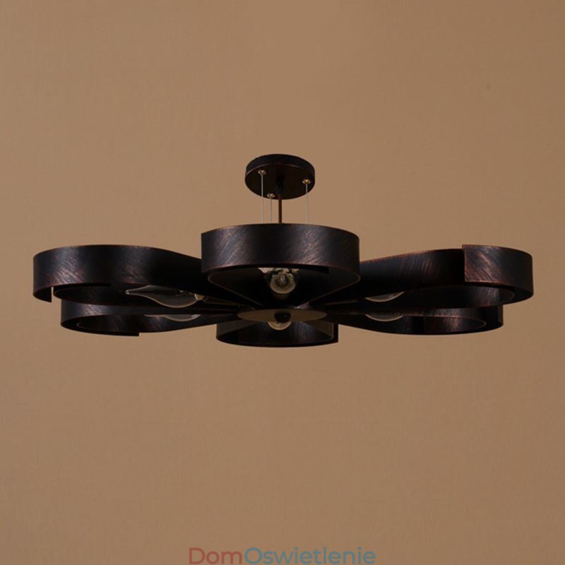 Nowoczesna lampa sufitowa w stylu vintage, żelazna lampa wisząca w kształcie kwiatu