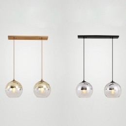 Kreatywna lampa wisząca z żelaza i szkła w kształcie kuli, oświetlenie dekoracyjne