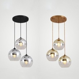 Kreatywna lampa wisząca z żelaza i szkła w kształcie kuli, oświetlenie dekoracyjne