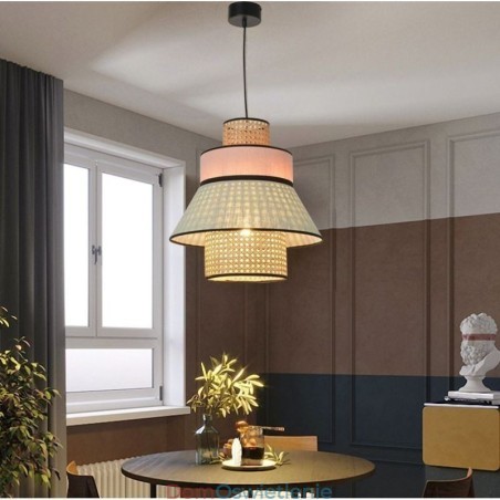 1 Lekka sukienka Lampa wisząca Abażur Bambusowe Oświetlenie 1 Lekka sukienka Lampa wisząca Abażur Bambusowe Oświetlenie