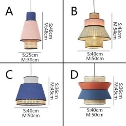 1 Lekka sukienka Lampa wisząca Abażur Bambusowe Oświetlenie
