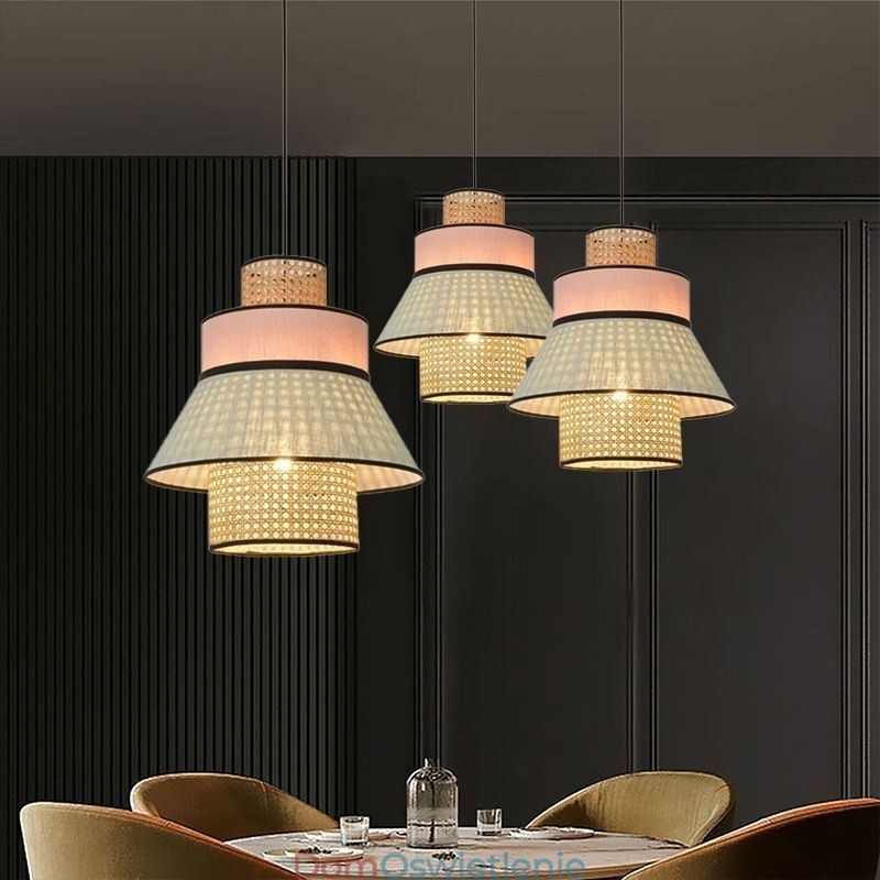 1 Lekka sukienka Lampa wisząca Abażur Bambusowe Oświetlenie