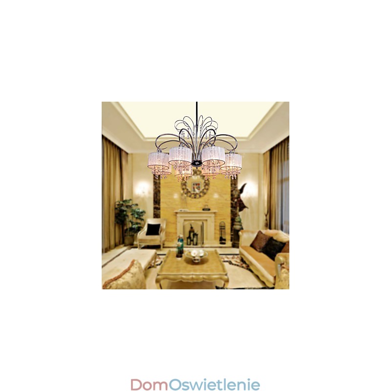 Nowoczesny współczesny kryształowy chromowany metalowy żyrandol