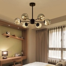 Magiczna fasolka wisząca lampa w stylu nordyckim szklana kula gipsówka wisząca lampa
