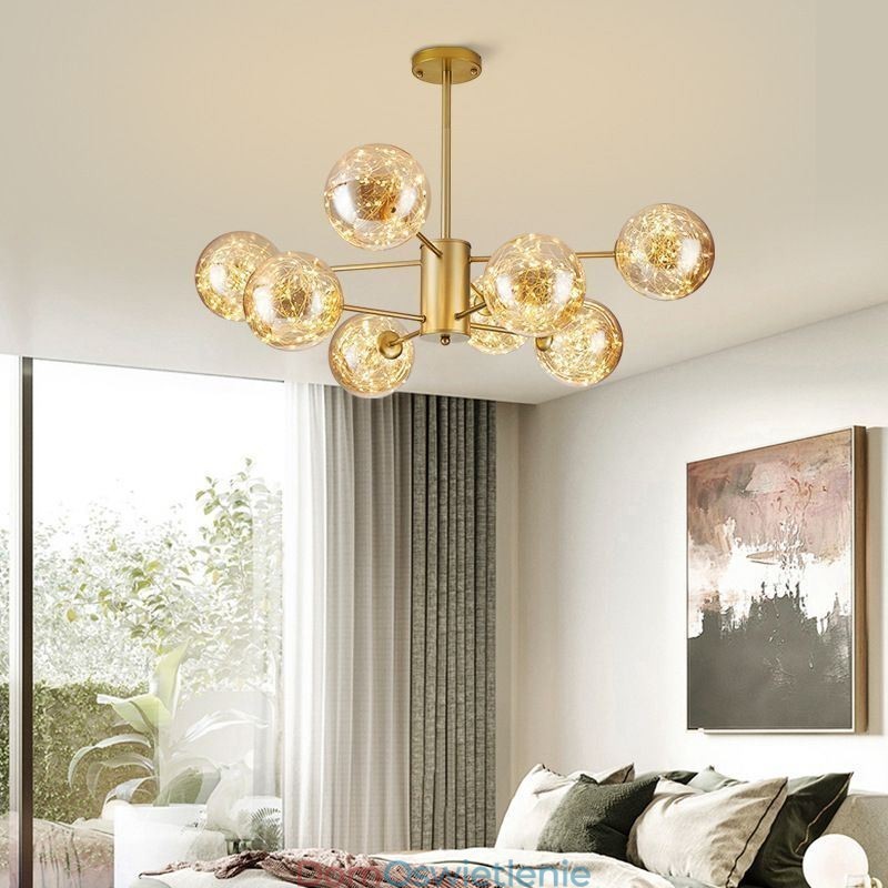Magiczna fasolka wisząca lampa w stylu nordyckim szklana kula gipsówka wisząca lampa