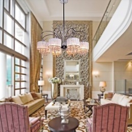 Nowoczesny współczesny kryształowy chromowany metalowy żyrandol