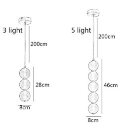 Wisząca lampa z koralików akrylowych, dekoracyjna lampa