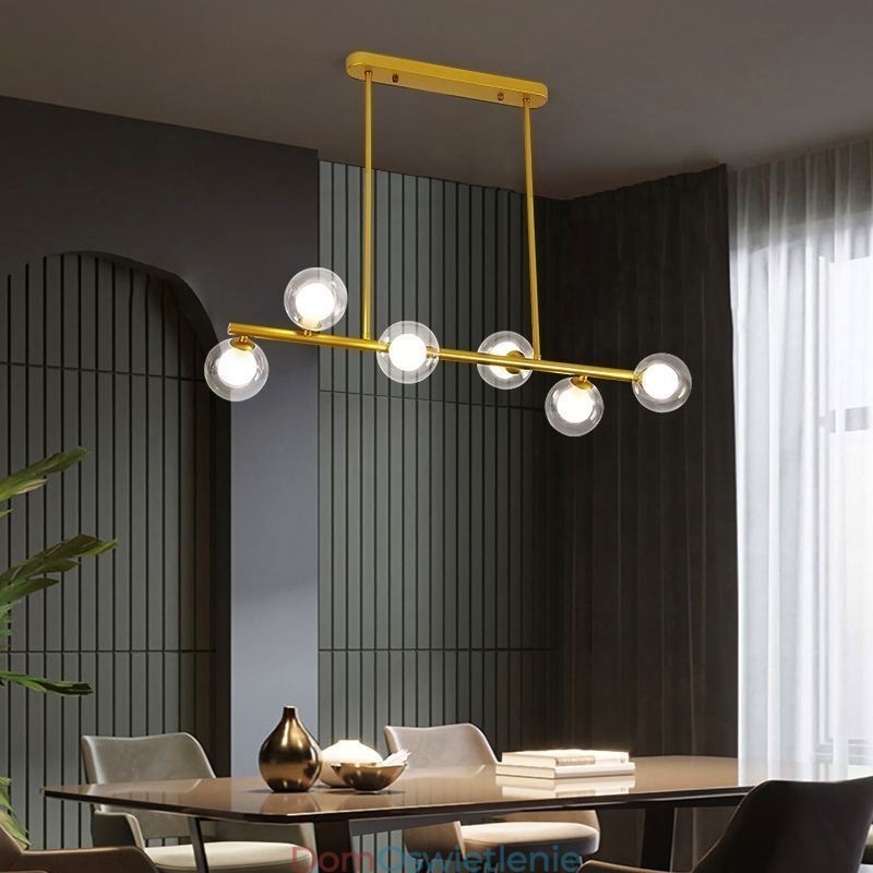 Żyrandol szklany kula pozioma typ wiszący