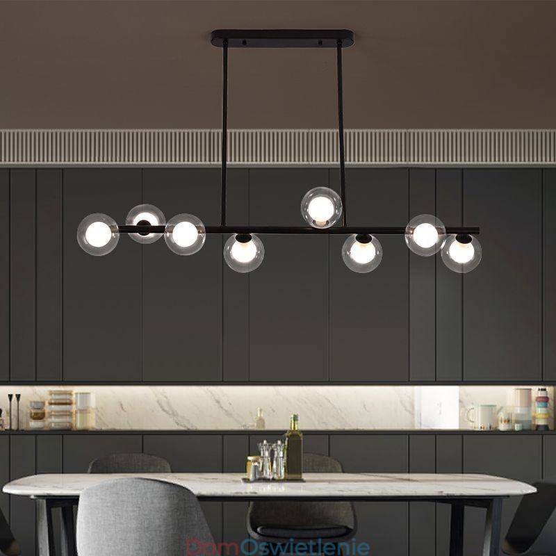 Żyrandol szklany kula pozioma typ wiszący